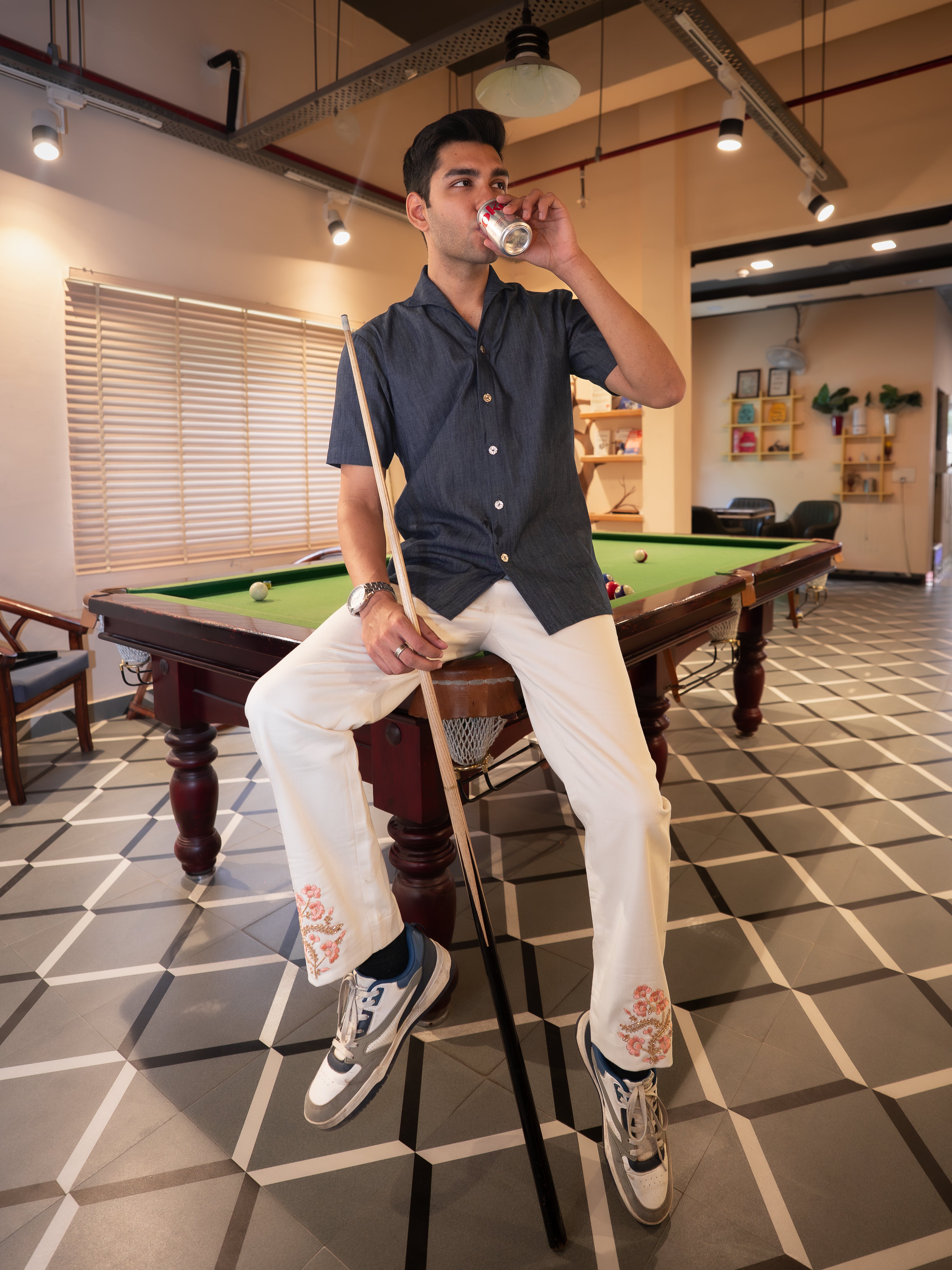Cooper collar denim shirt