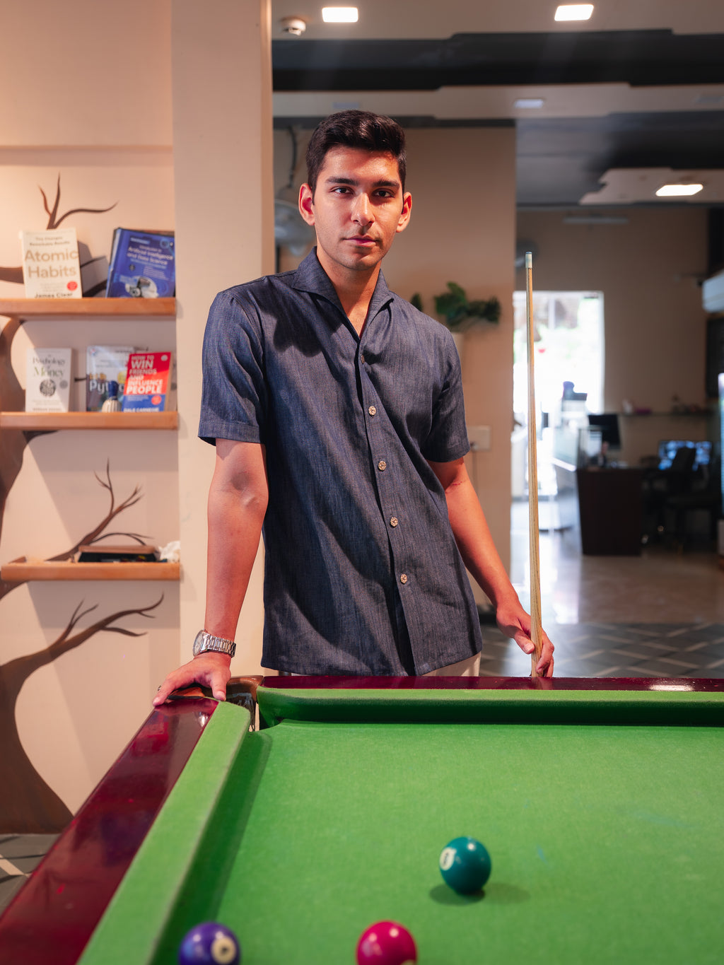 Cooper collar denim shirt