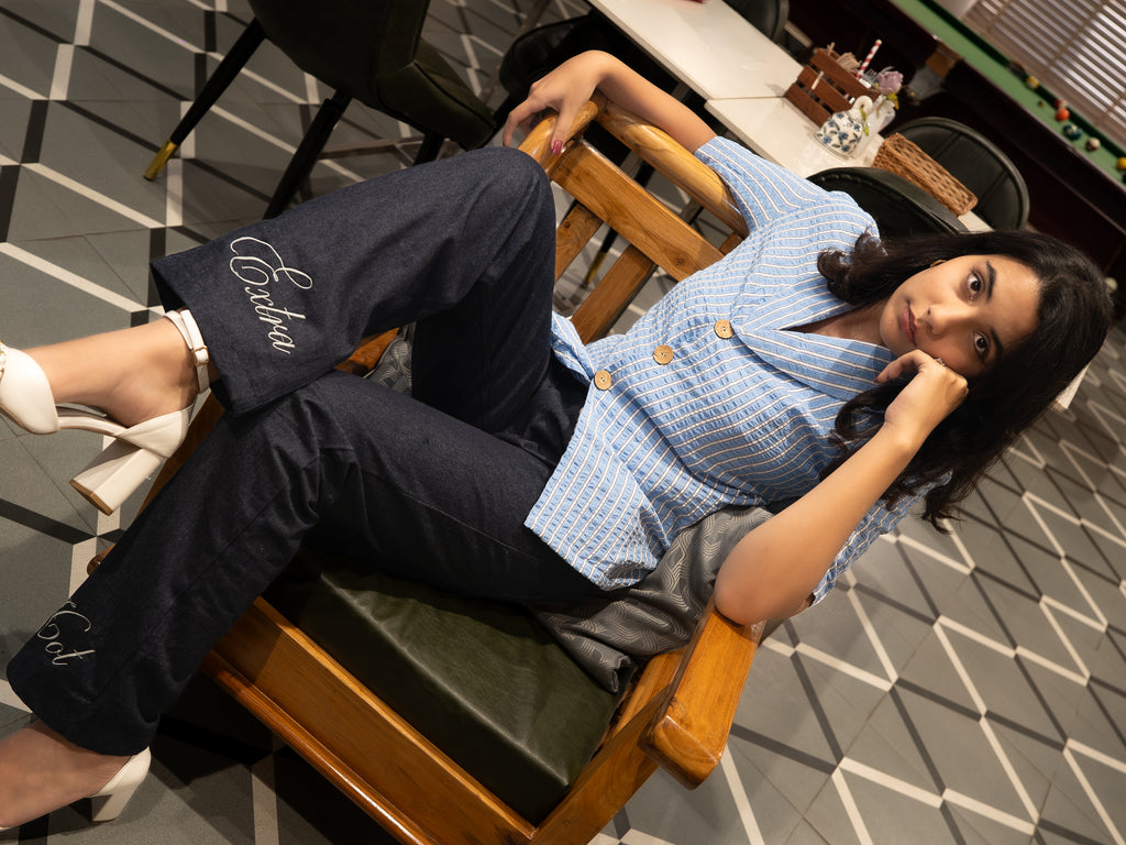 seersucker, blue, shirt