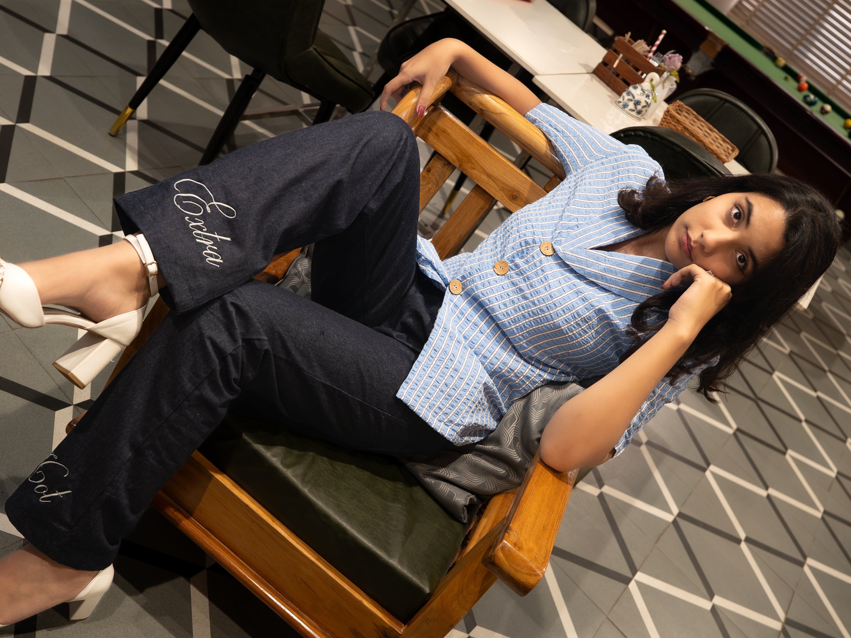 seersucker, blue, shirt