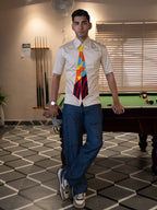 Tie Embroidery Shirt