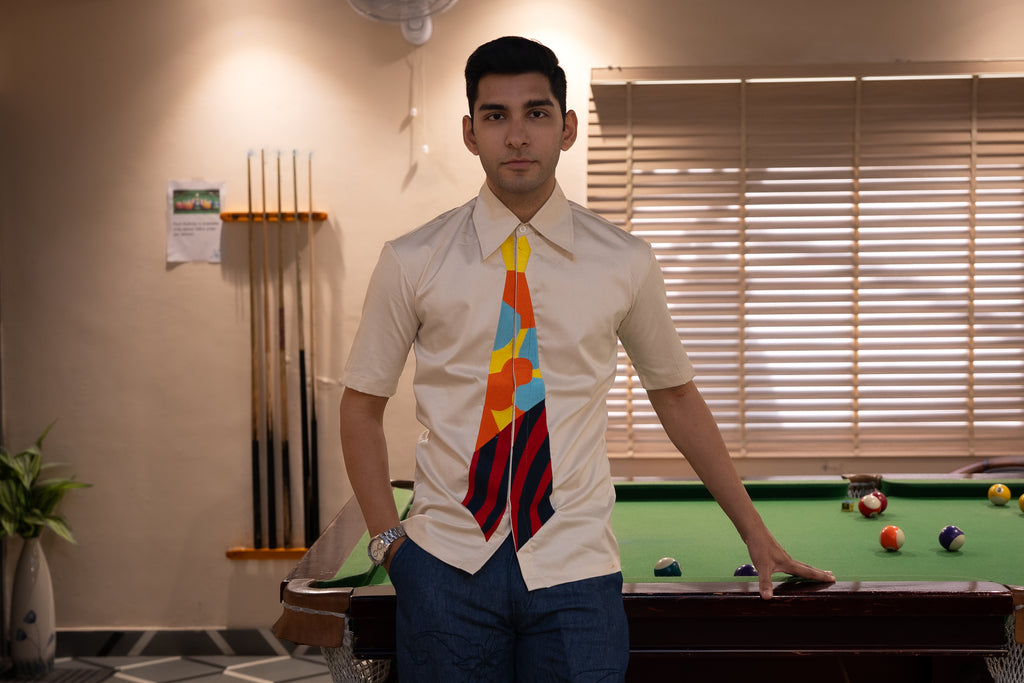 Tie Embroidery Shirt